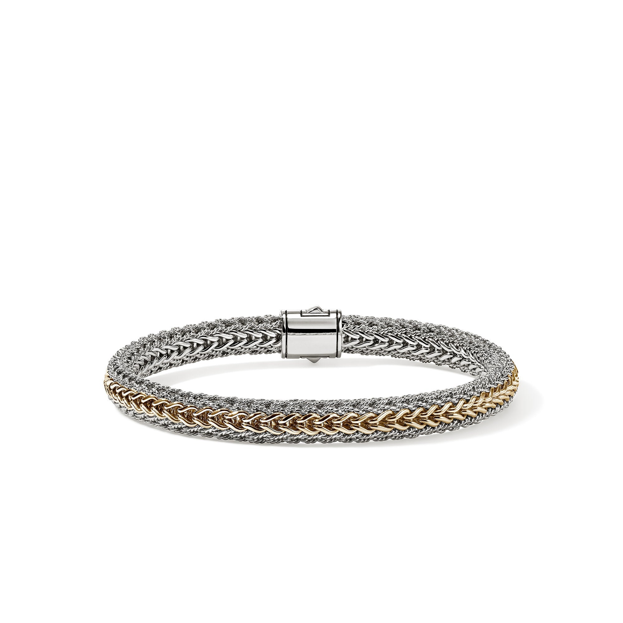 John Hardy Yellow Gold and Sterling Silver Reversible Icon Bracelet, Extra Large