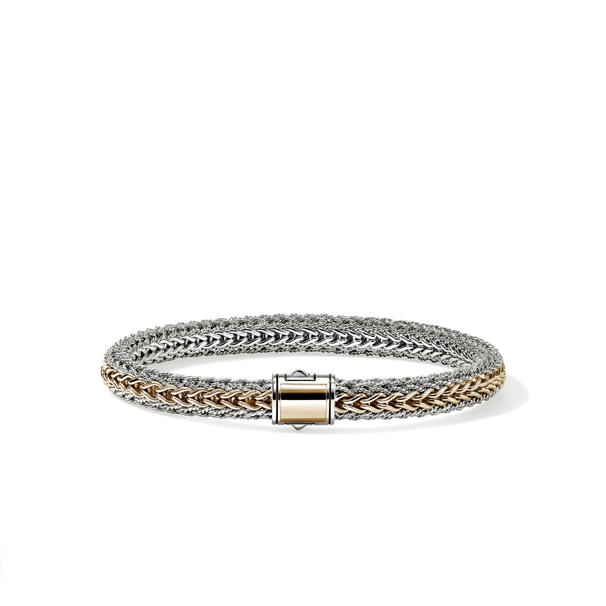 John Hardy Yellow Gold and Sterling Silver Reversible Icon Bracelet, Extra Large
