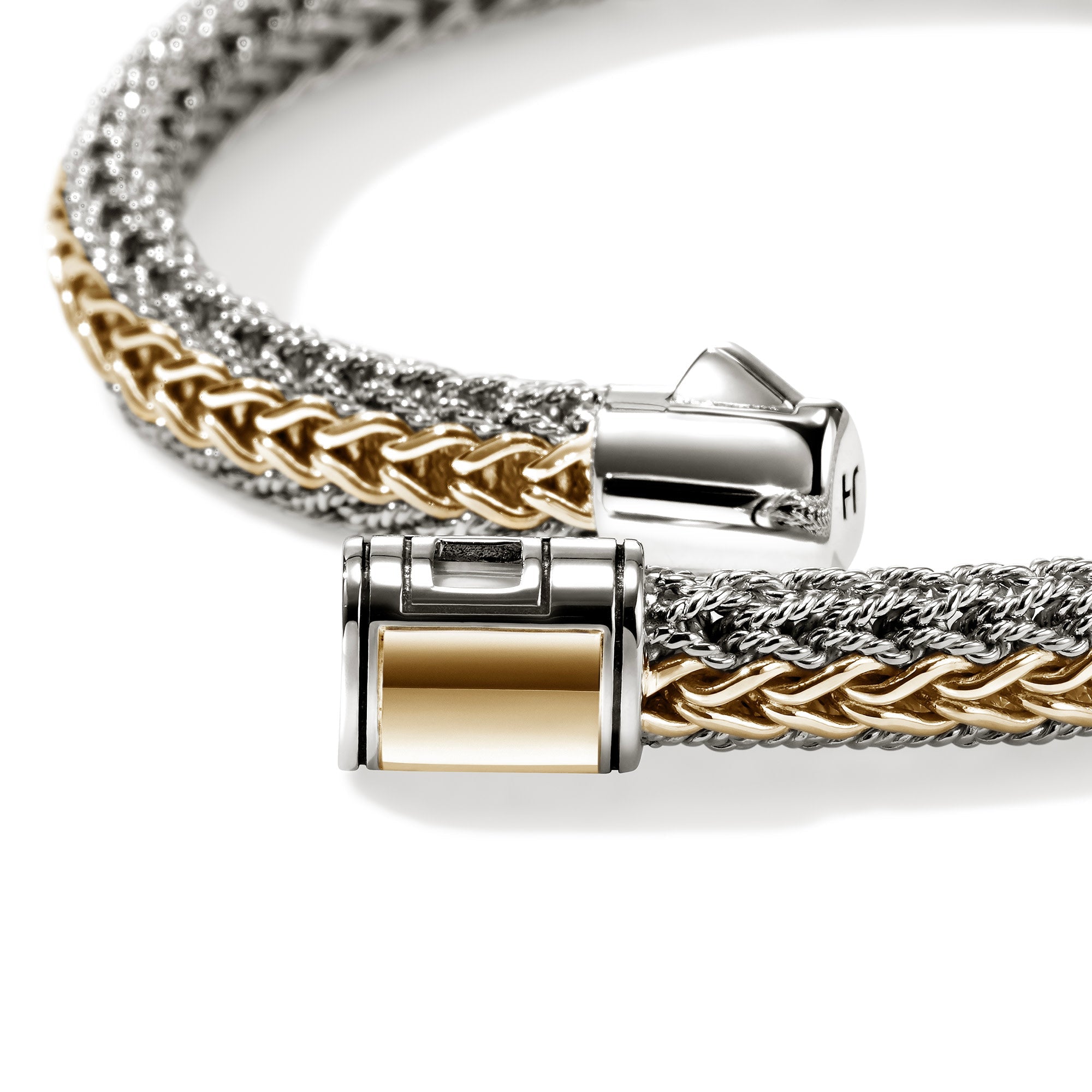 John Hardy Yellow Gold and Sterling Silver Reversible Icon Bracelet, Extra Large