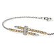 John Hardy Yellow Gold and Sterling Silver Spear Station Bracelet with Pave Diamonds