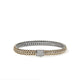 Sterling Silver and Yellow Gold 6.5MM Reversible Icon Bracelet with Diamonds