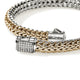 Sterling Silver and Yellow Gold 6.5MM Reversible Icon Bracelet with Diamonds