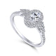 Oval Halo Complete Engagement Ring