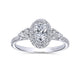 Oval Halo Complete Engagement Ring