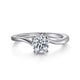 Blair White Gold Twisted Round Engagement Ring Setting