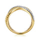 Yellow Gold Bujukan and Diamond Wide Band X Ring