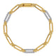 White and Yellow Gold Bujukan and Diamond Link Chain Bracelet