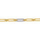 White and Yellow Gold Bujukan and Diamond Link Chain Bracelet