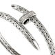 Sterling Silver Chain Motif and Diamond Spear Bypass Cuff