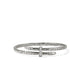 Sterling Silver Diamond Pave Slim Spear Bypass Cuff Bracelet