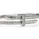 Sterling Silver Diamond Pave Slim Spear Bypass Cuff Bracelet
