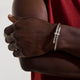 Sterling Silver Diamond Pave Slim Spear Bypass Cuff Bracelet