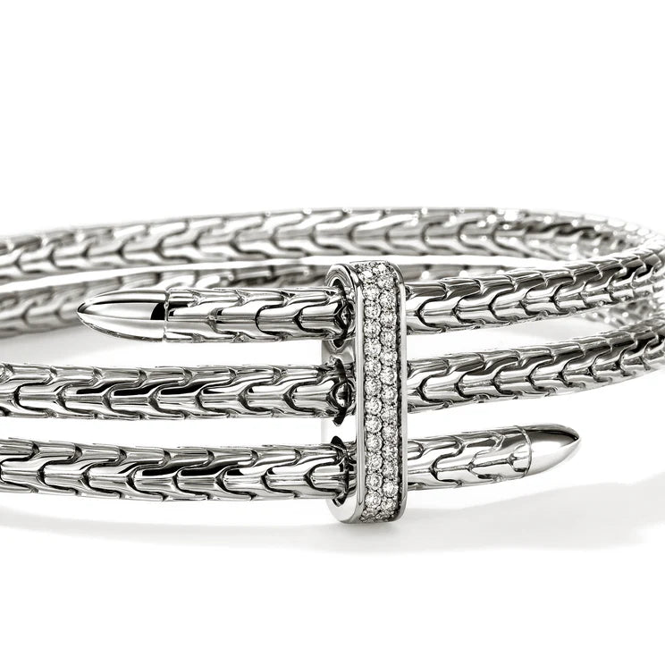 Sterling Silver and Diamond Spear Triple Flex Cuff Bracelet