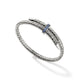 Sterling Silver Chain Motif and Blue Sapphire Spear Bypass Cuff