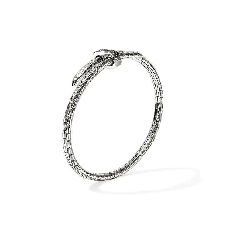 Sterling Silver and Black Sapphire Spear Flex Cuff Bracelet