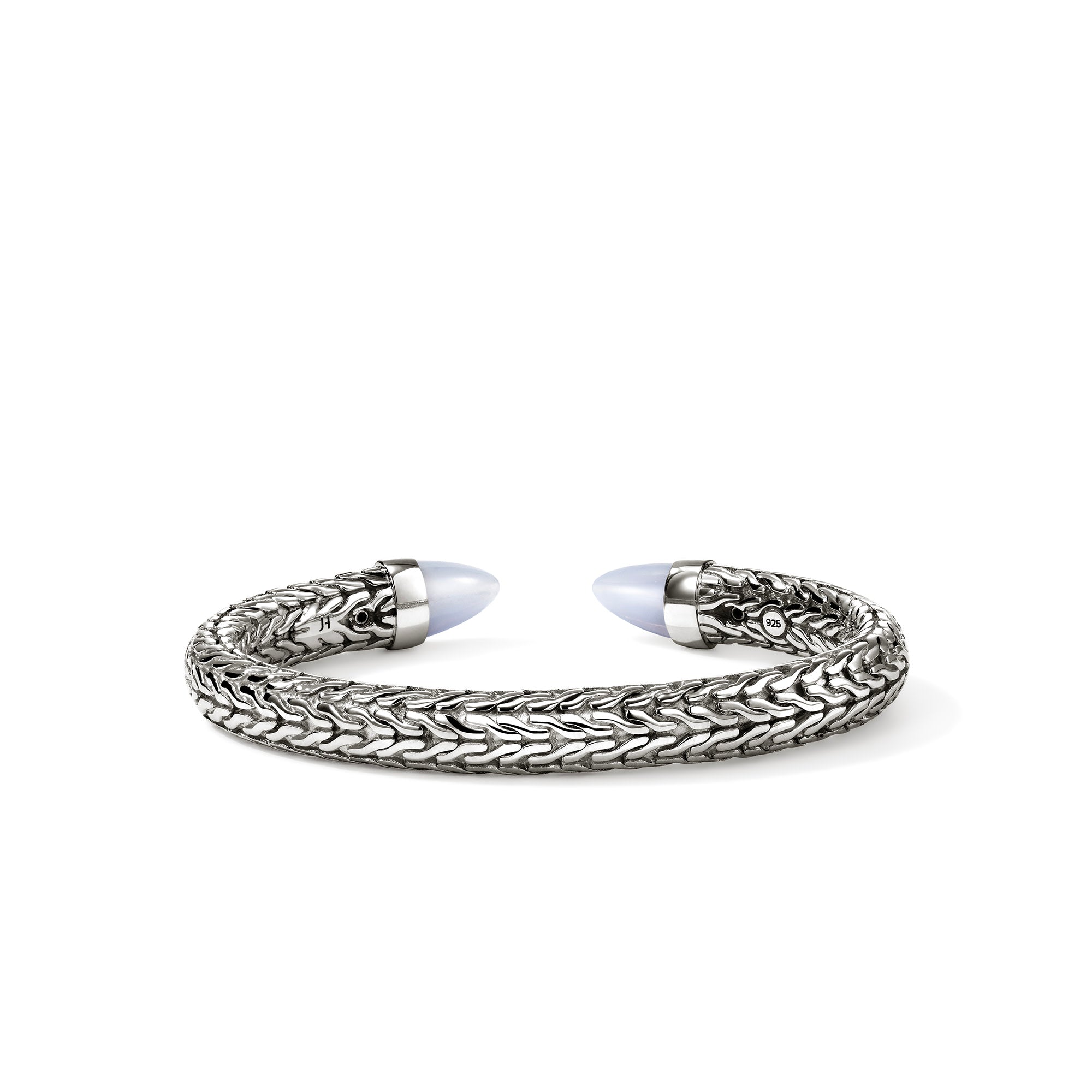 John Hardy Sterling Silver Spear Flex Cuff Bracelet with Blue Lace Agate, 8.9mm