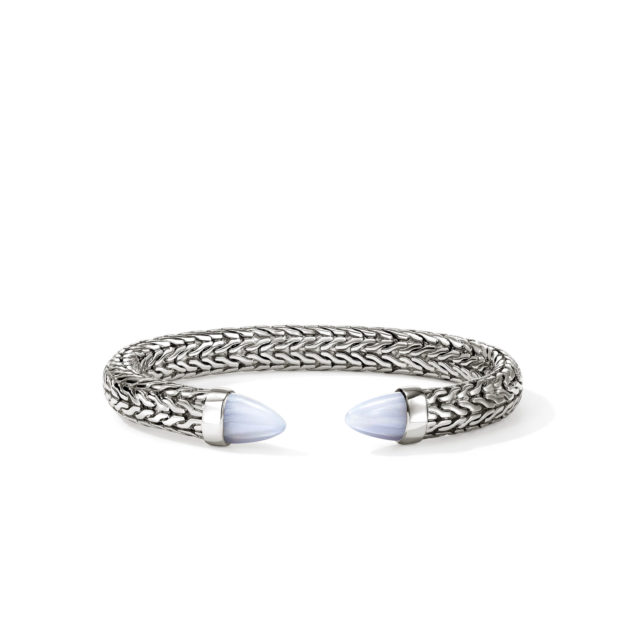 John Hardy Sterling Silver Spear Flex Cuff Bracelet with Blue Lace Agate, 8.9mm