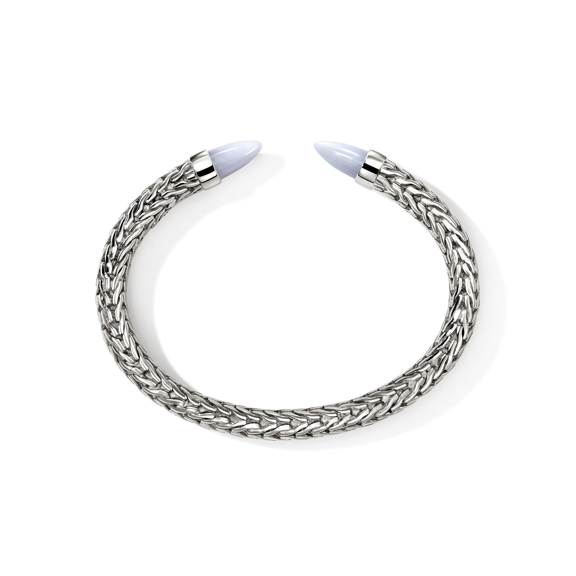 John Hardy Sterling Silver Spear Flex Cuff Bracelet with Blue Lace Agate, 8.9mm