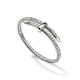 Sterling Silver Chain Motif Spear Bypass Cuff