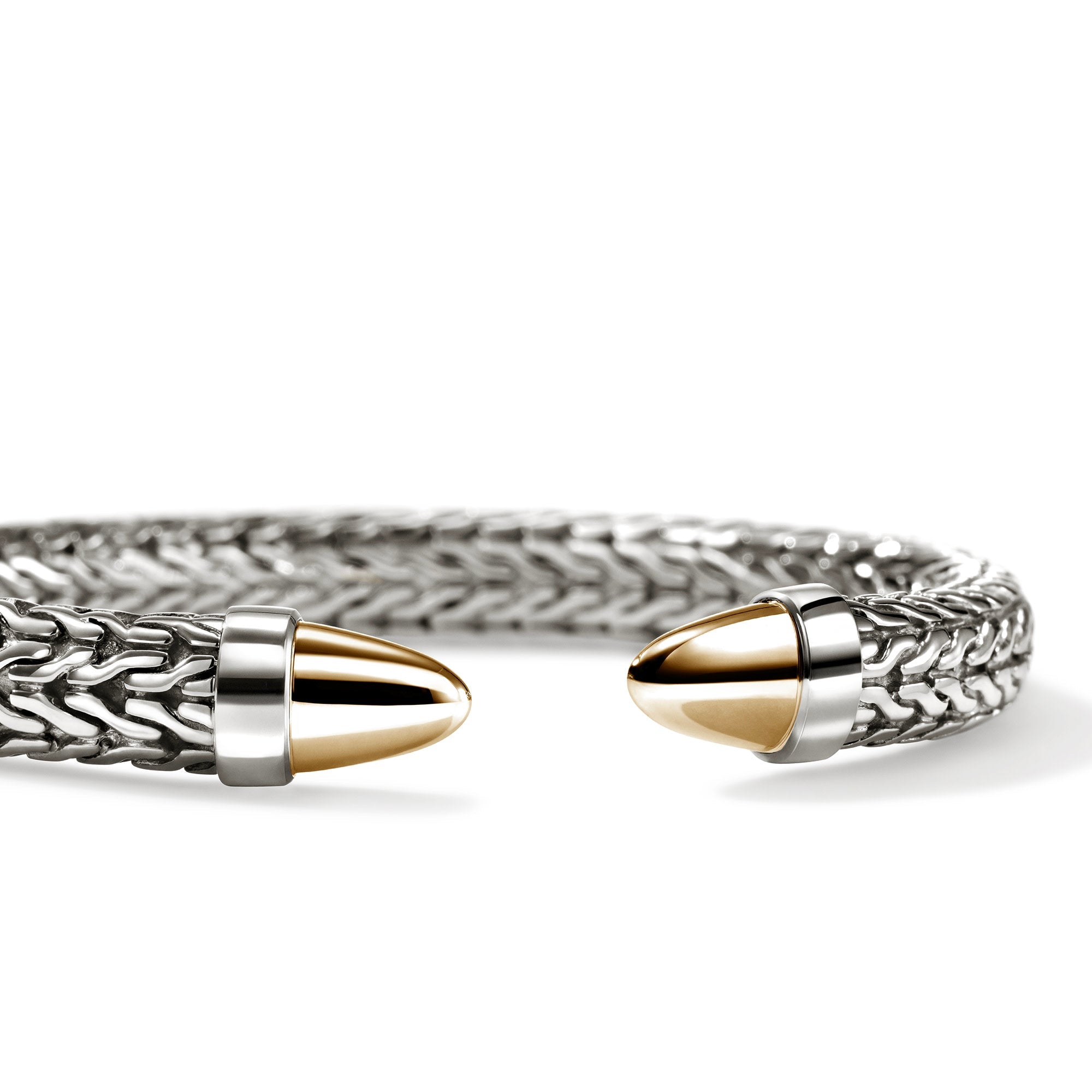 John Hardy Yellow Gold and Sterling Silver Spear Flex Cuff Bracelet, 8.9mm