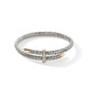 John Hardy Yellow Gold and Sterling Silver Spear Flex Cuff Bracelet with Pave Diamonds, Small