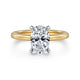 White and Yellow Gold Cari Hidden Halo Oval Diamond Engagement Ring Setting