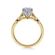 White and Yellow Gold Celia Round Diamond Engagement Ring Setting