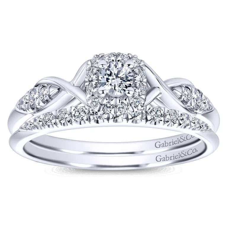 Cooper 14K White Gold Round Halo Complete Diamond Engagement Ring