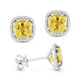 Citrine Cushion Shaped Stud Earrings