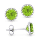 Peridot Halo Stud Earrings