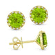 Peridot Halo Stud Earrings