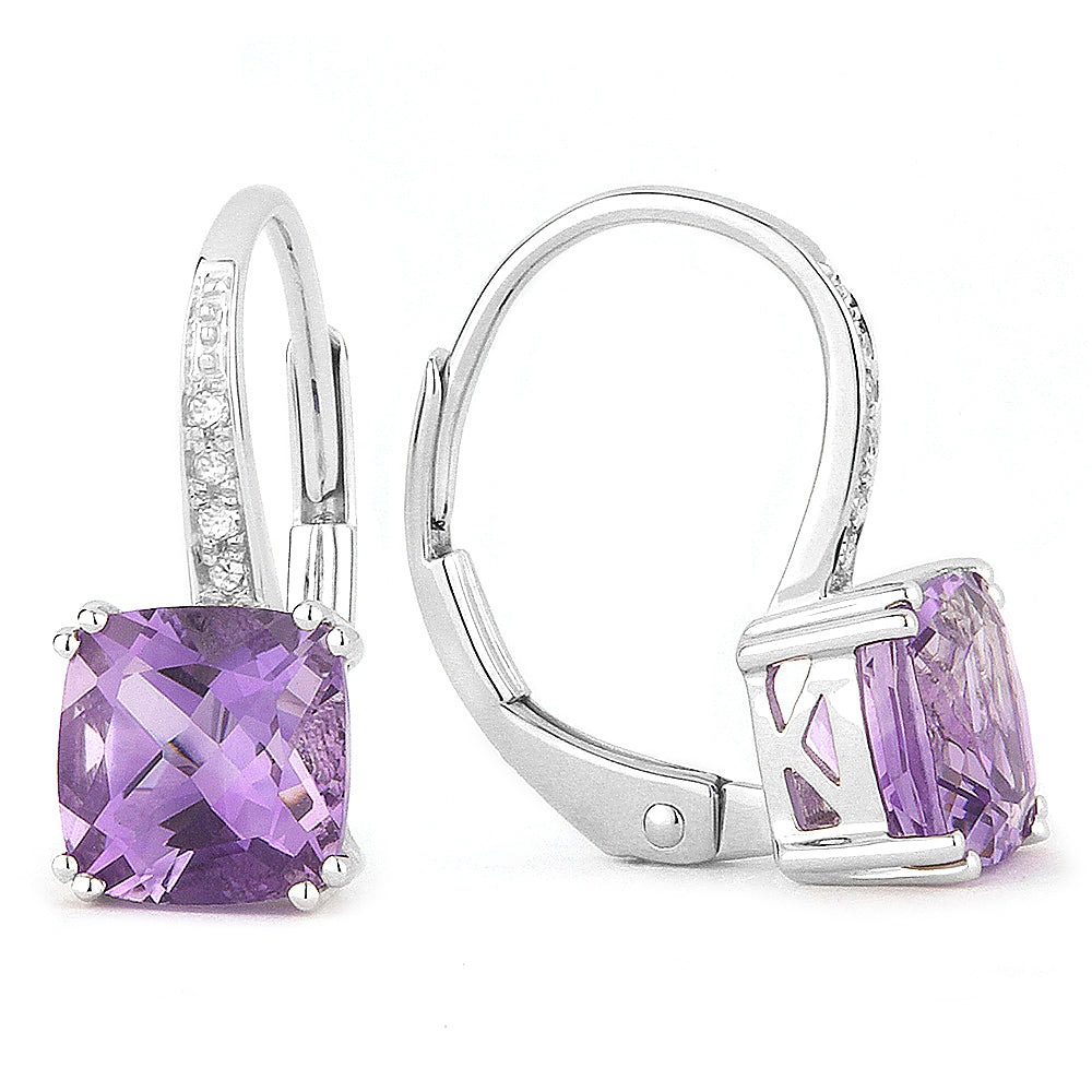Amethyst Leverback Earrings