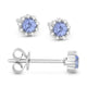 London Blue Topaz Halo Stud Earrings
