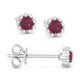 Ruby Halo Stud Earrings