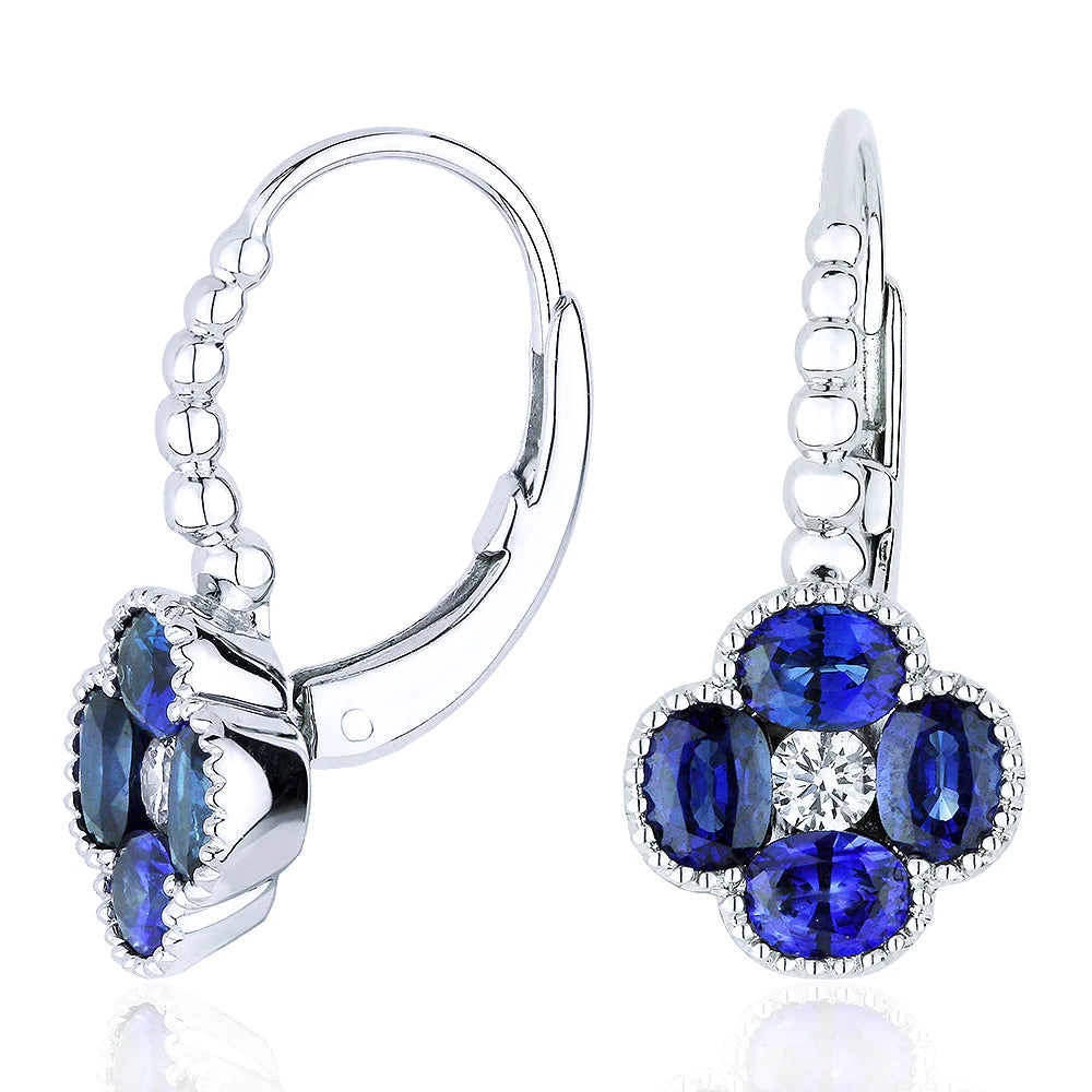 Blue Sapphire Beaded Drop Earrings