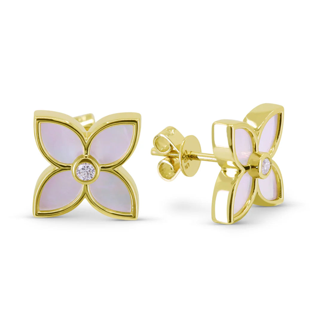 Mother of Pearl Flower Earrings