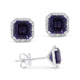 Created Alexandrite Square Stud Earrings