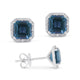 London Blue Topaz Square Stud Earrings