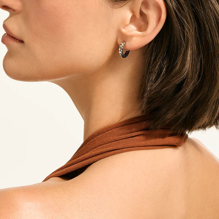Sterling Silver 15MM Dot Hoop Earrings