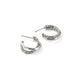 Sterling Silver Chain Motif 20.5MM Crossover Hoop Earrings