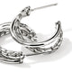 Sterling Silver Chain Motif 20.5MM Crossover Hoop Earrings