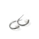 Sterling Silver Chain Motif and Freshwater Pearl Drop Hoop Earrings