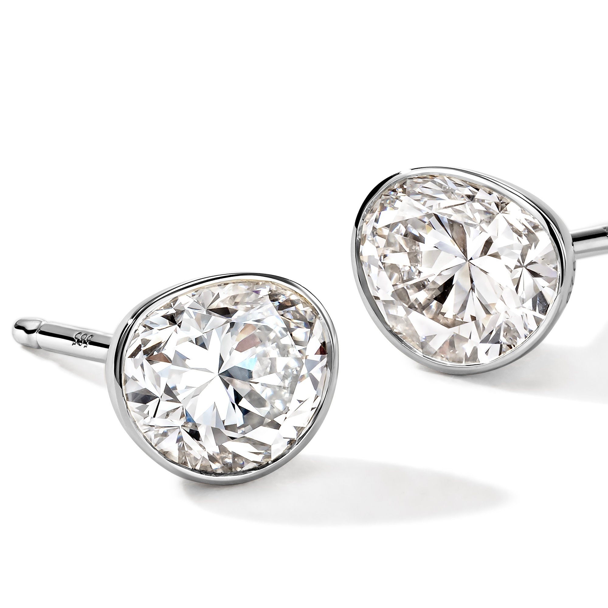 John Hardy Sterling Silver Lovestruck Bezel Stud Earrings with Lab Grown Oval Diamonds, 1.50 ctw