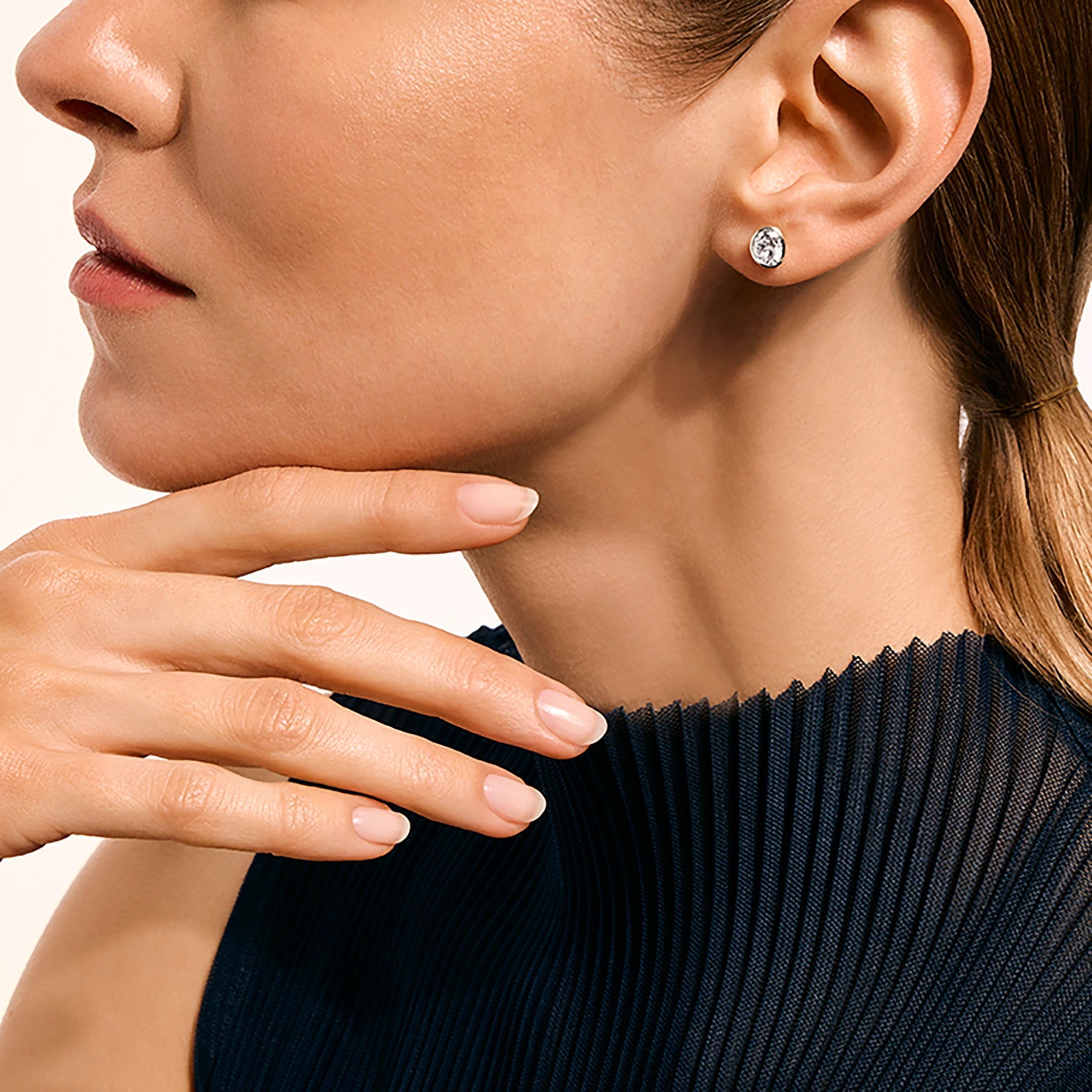John Hardy Sterling Silver Lovestruck Bezel Stud Earrings with Lab Grown Oval Diamonds, 1.50 ctw