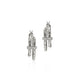 Sterling Silver and Pave Diamond 17mm Spear Hoops