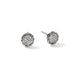 Sterling Silver Chain Motif and Diamond Pave Stud Earrings