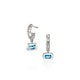 Back view of the John Hardy Heishi Swiss blue topaz drop earrings