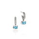 John Hardy sterling silver Heishi drop earrings with Swiss blue topaz, front view