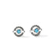 John Hardy Sterling Silver Icon Circle Earrings with Treated Blue Topaz
