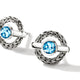 John Hardy Sterling Silver Icon Circle Earrings with Treated Blue Topaz
